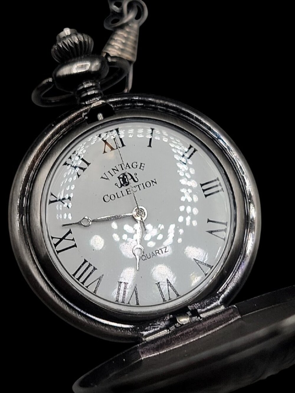 Vintage Abraham Lincoln American Pocket Watch 13" Fob Silver Tone Penny Design - Picture 2 of 7